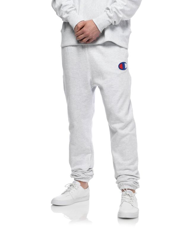 champion sweatpants mens silver